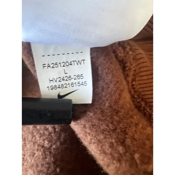 Nike Sportswear Phoenix Fleece Cropped Hoodie Brown Full Zip Loose Women’s L - Picture 7 of 7